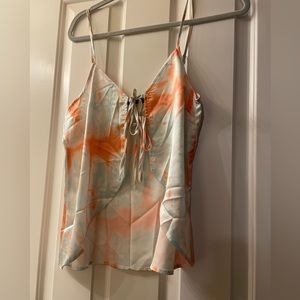 Open front tie tank top